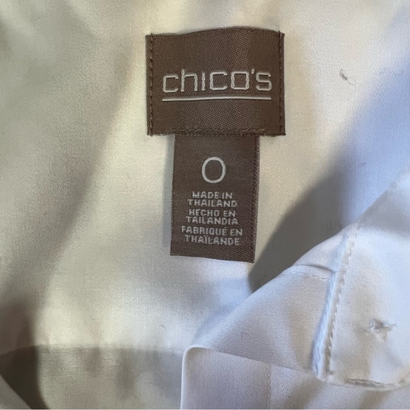 Chico’s wrinkle resistant sateen tunic button down SZ 0/4 - Picture 3 of 6